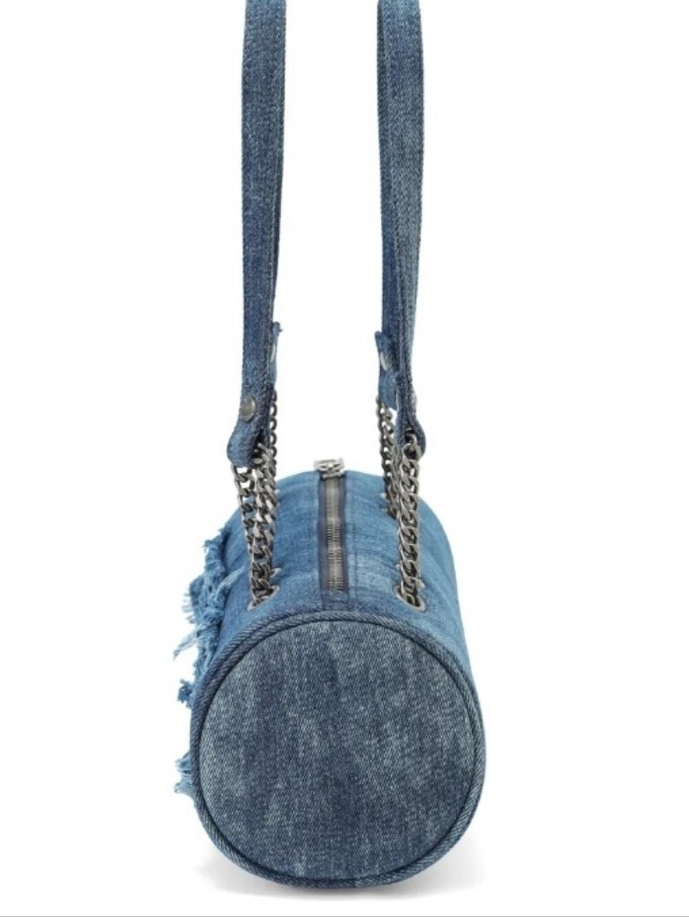 Von Dutch Distressed Denim Barrel Shoulder Bag - Picture 9 of 15